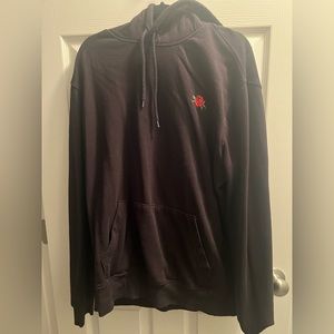 H&M Black Hoodie with Red Rose-
